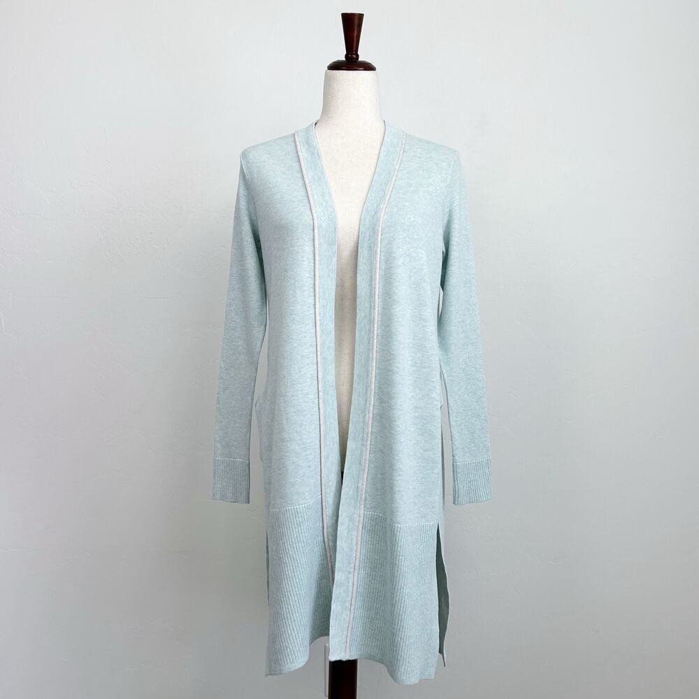 Lilla P Light Blue Cotton Modal Long Knit Cardigan